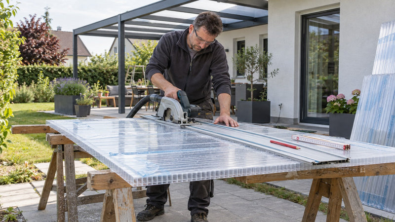 Stegplatten zuschneiden: Womit schneidet man Hohlkammerplatten sauber?