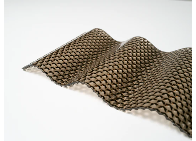 Musterstück - Wellplatte aus Acrylglas mit Sinusbiegung 76/18 Wabe bronze 3 mm
