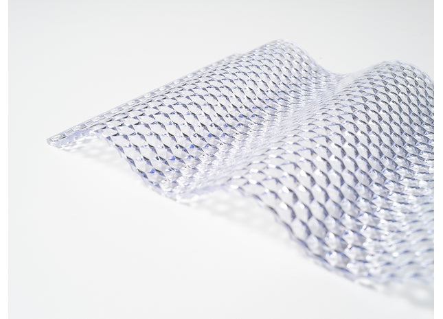 Musterstück - Wellplatte aus Polycarbonat mit Sinusbiegung 76/18 Wabe klar 2,6 mm