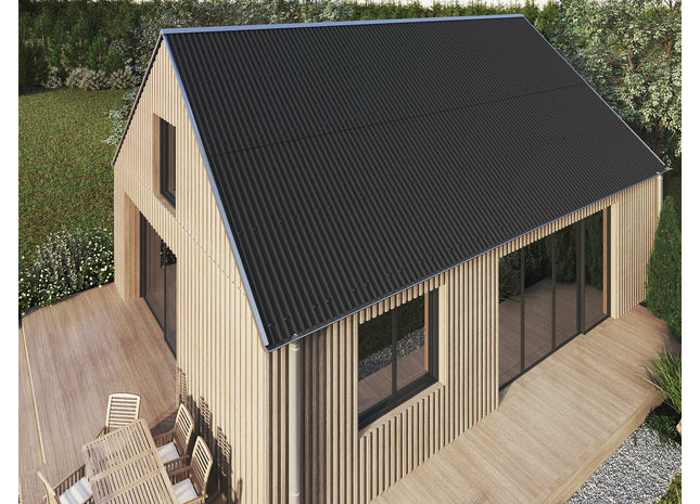 Shelltec Wellplatte in anthrazit mit Sinusbiegung 95/34 4 mm 2000mm x 950mm