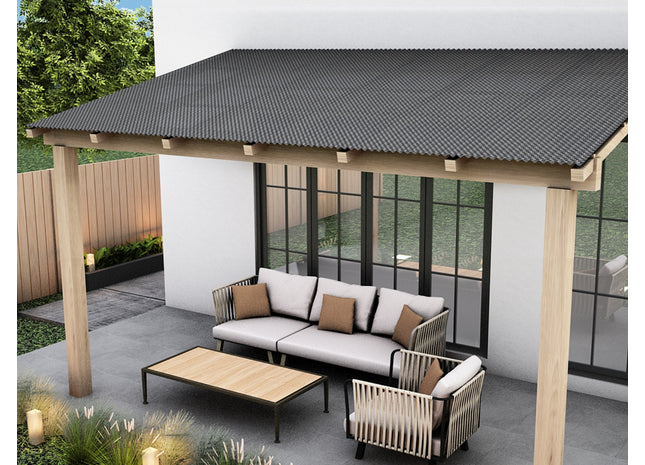 Wellplatte aus Acrylglas mit Sinusbiegung 76/18 Wabe anthrazit 3 mm