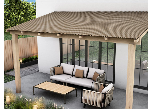 Wellplatte aus Acrylglas mit Sinusbiegung 76/18 Wabe bronze 3 mm