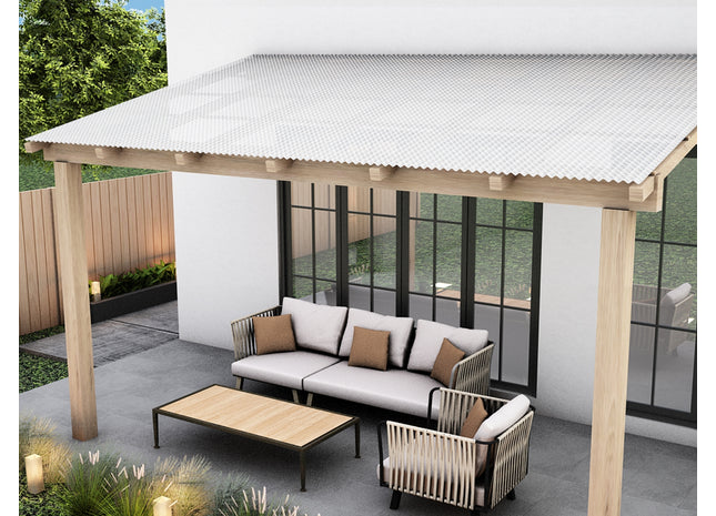 Wellplatte aus Acrylglas mit Sinusbiegung 76/18 Wabe klar 3 mm