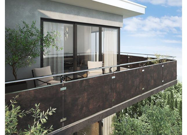 Aluverbundplatte Balkon 6mm Metall Oxidiert