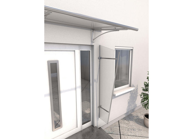 Edelstahlvordach Seitenblende PT GR