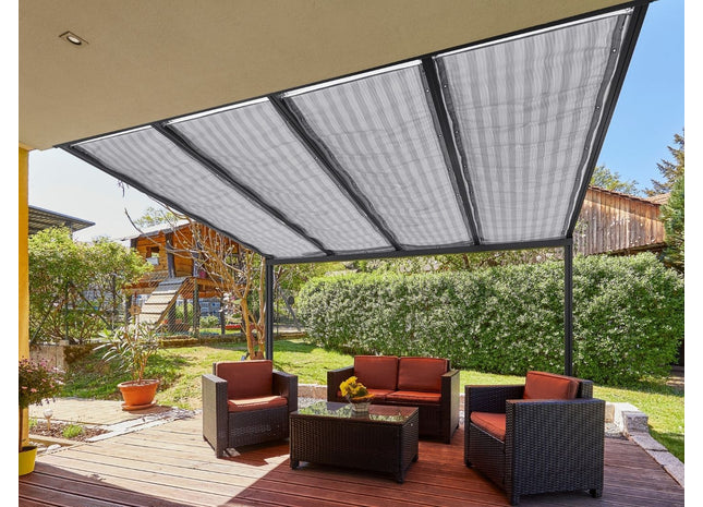 Seilspannmarkise hellgrauer Stoff