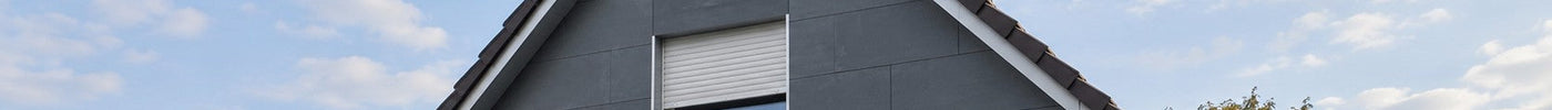 Giebel eines Einfamilienhauses mit Alu-Fassadenplatten aus Aluverbund in Schieferoptik – Deutsche Kunststoffbedachungen