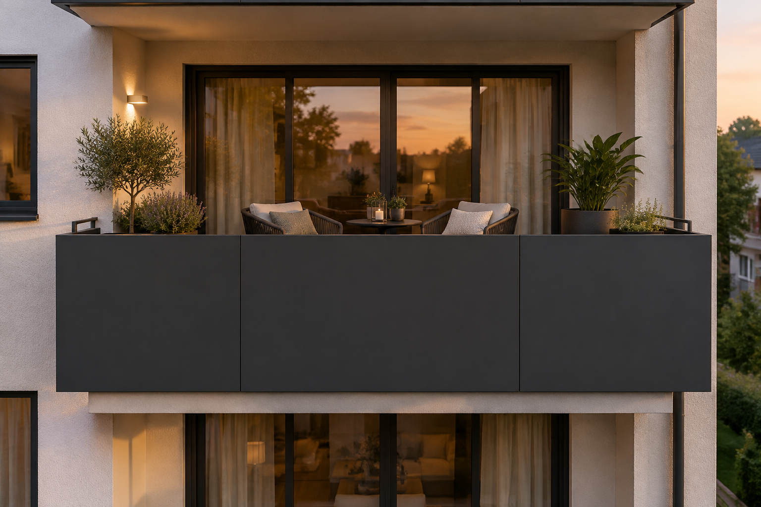 Sichtschutz am Balkon mit HPL-Platten: Höhe, Optik und was Mieter beachten sollten