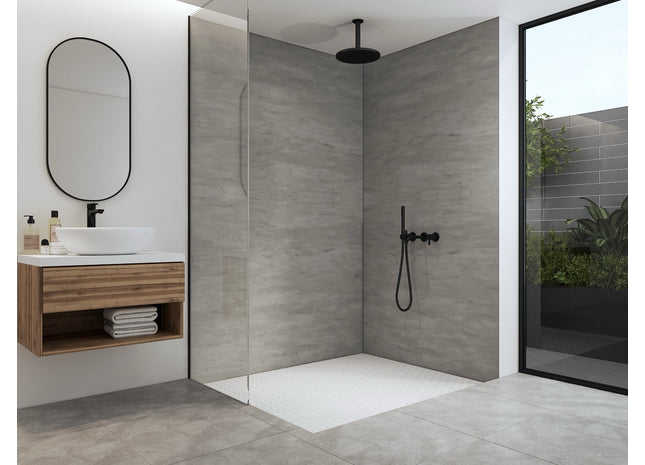 Duschrückwand Aluverbundplatte 3mm Beton metallic