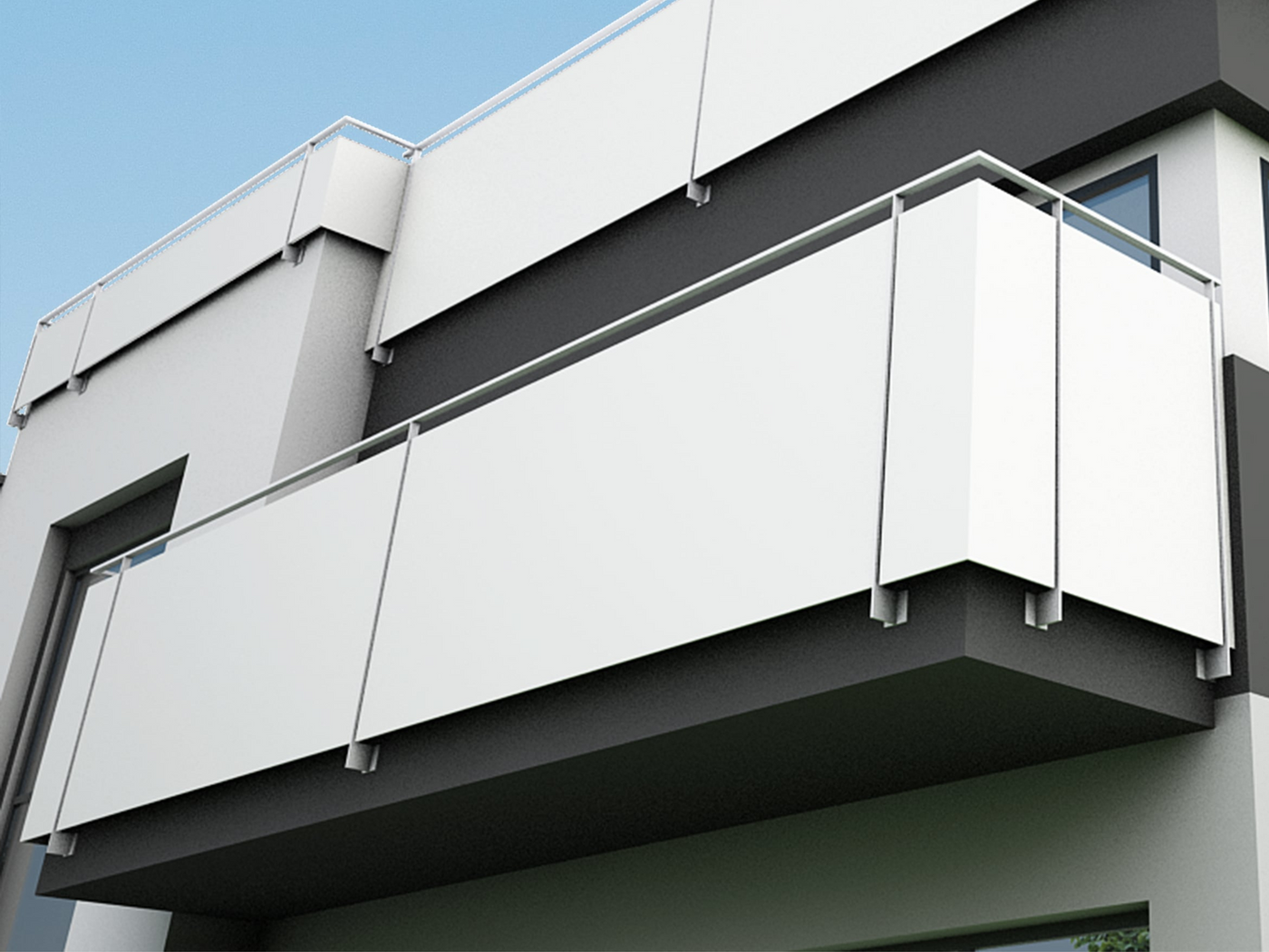 Balkon HPLPlatte 6mm weiß 3050mm x 1300mm Deutsche Kunststoffbedachungen