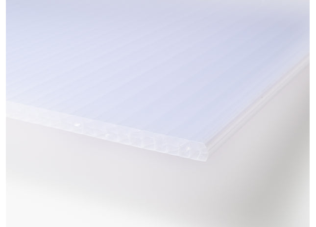 Musterstück - Stegplatte aus Polycarbonat 16mm X-Struktur opal