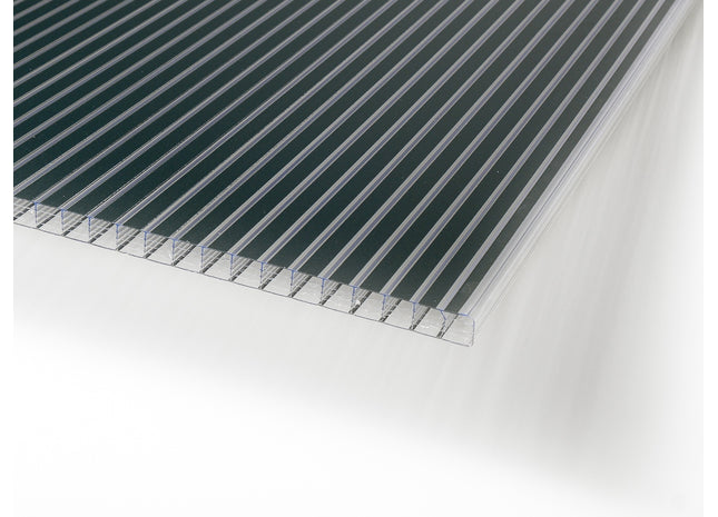 Musterstück - Zebra Stegplatte aus Polycarbonat 16mm anthrazit