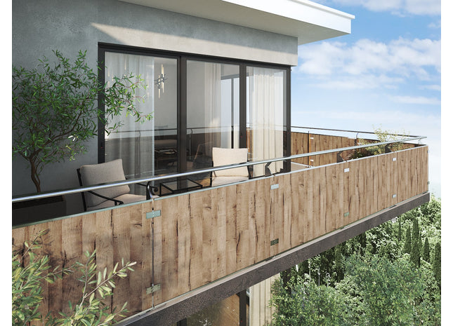 Aluverbundplatte Balkon 6mm Schwarzwald Eiche