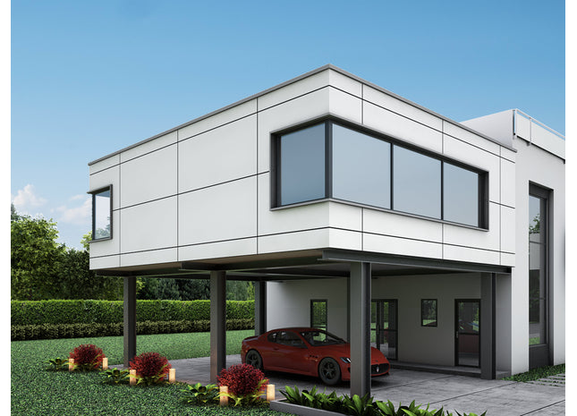 Fassaden HPL-Schichtstoffplatte 8mm weiß 3050mm x 1300mm