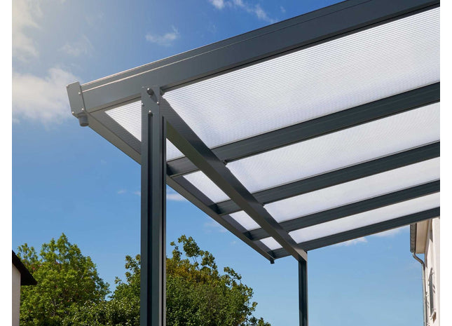 Zebra Stegplatte aus Polycarbonat 16mm weiß